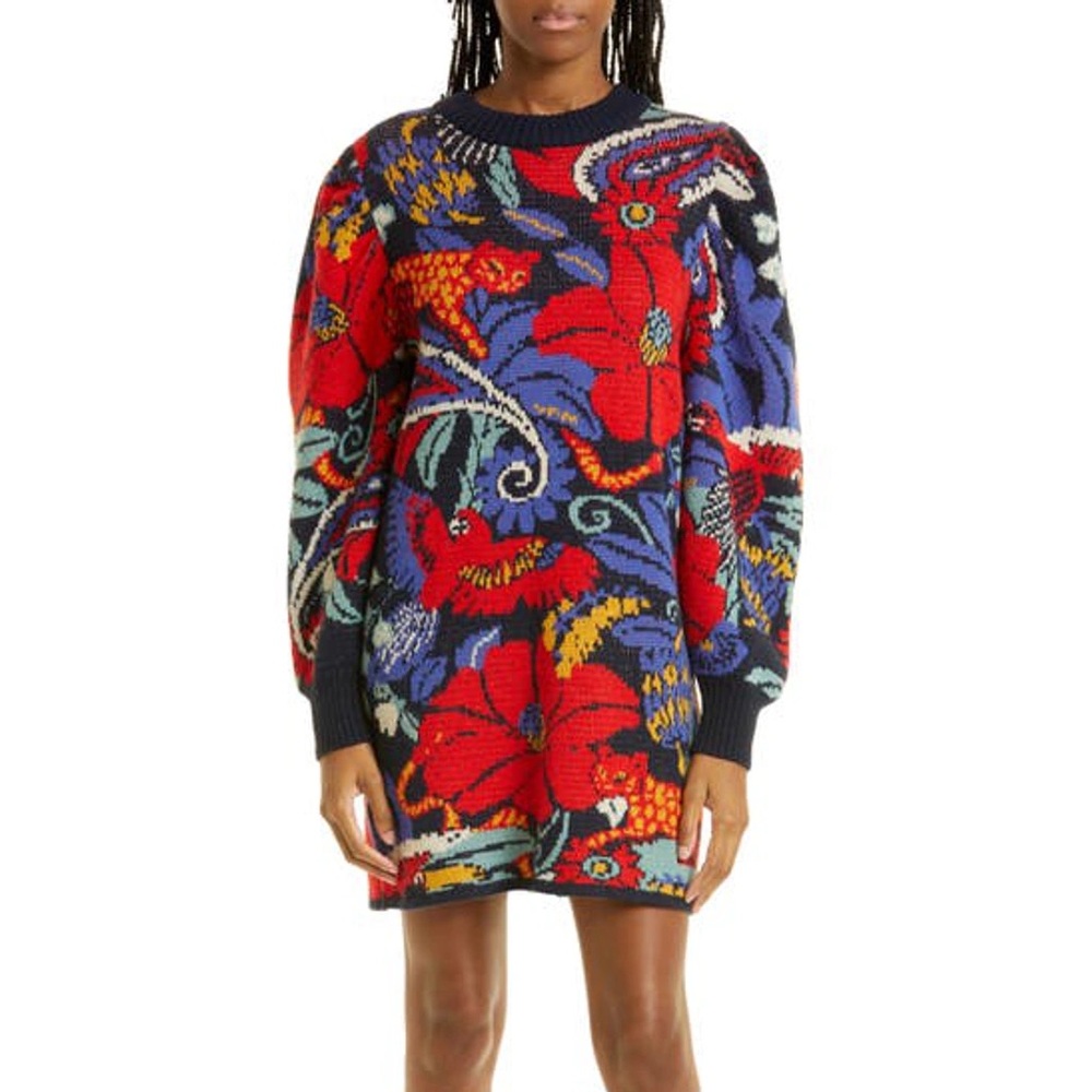 FARM Rio Multicolor Floral Knit Long-Sleeve Dress - Picture 10 of 10